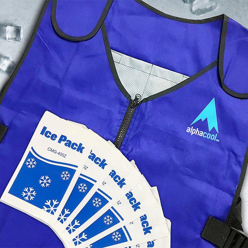Alphacool Ice Vest for Men and Women Adjustable Cooling Vest with Ice Packs Blue One Size - Image 3
